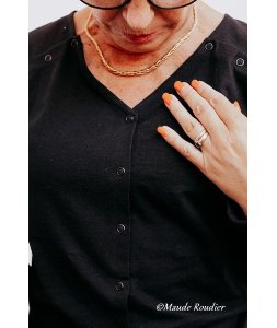 T-shirt COCOONEA adapté chimio NOIR - Rue du colibri